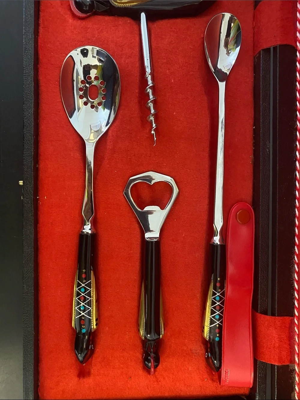 Late 20th Century S&s Haddad Family Authentic Jezzine Bar Serving Set